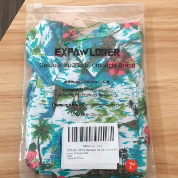 EXPAWLORER HAWAIIAN dog shirt size L